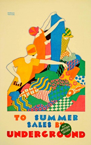 1926 Art Deco photo-lithograph mini poster for London Underground